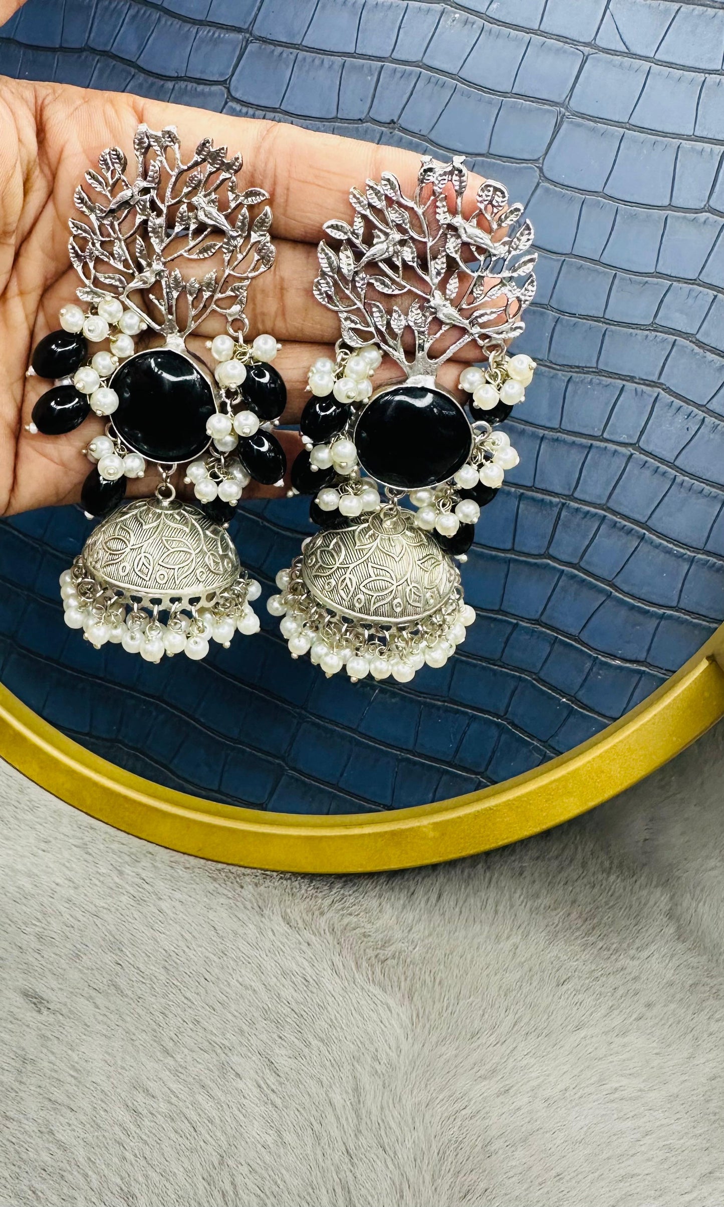 Noir Vriksha Jhumkas