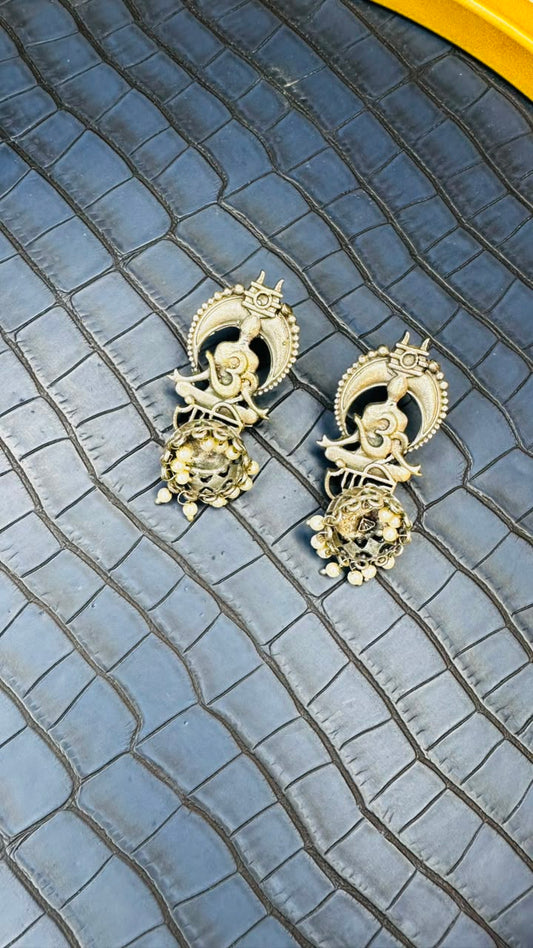Om Shanti Oxidised Earrings