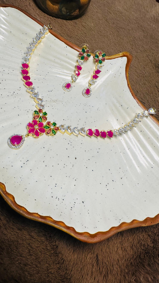 Gulnaar Blossom Necklace Set,
