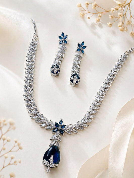 Midnight Bloom Sapphire Jewelry Set