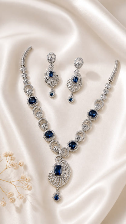 Regal Sapphire Cascade Jewelry Set