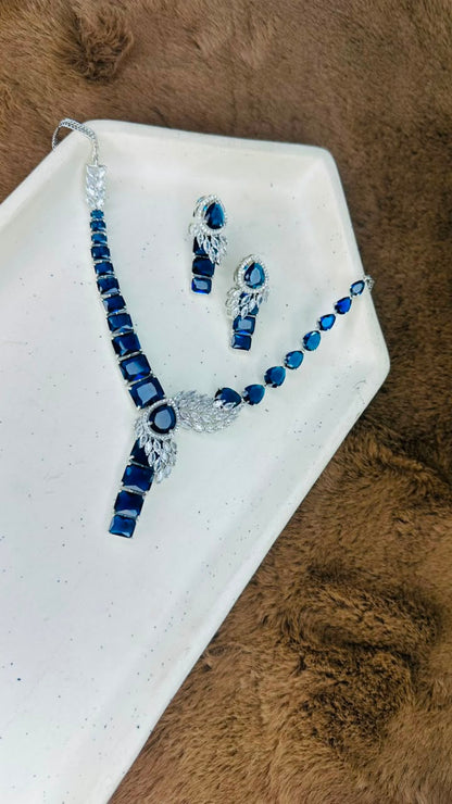 Celestial Sapphire Cascade Necklace Set