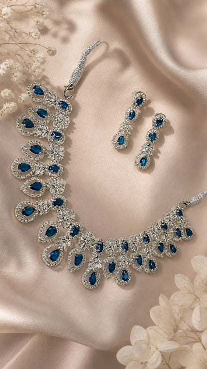 Azure Teardrop Royale Necklace Set