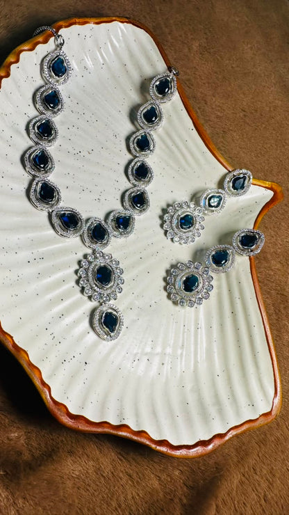 Sapphire Royale Cascade Necklace set