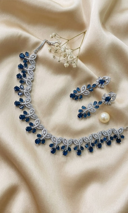 Sapphire Vine Elegance Necklace Set