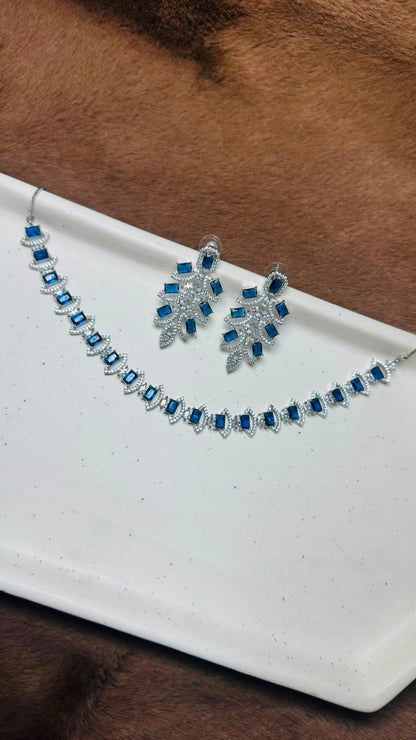 Azure Crystal Vine Necklace Set