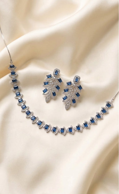 Azure Crystal Vine Necklace Set