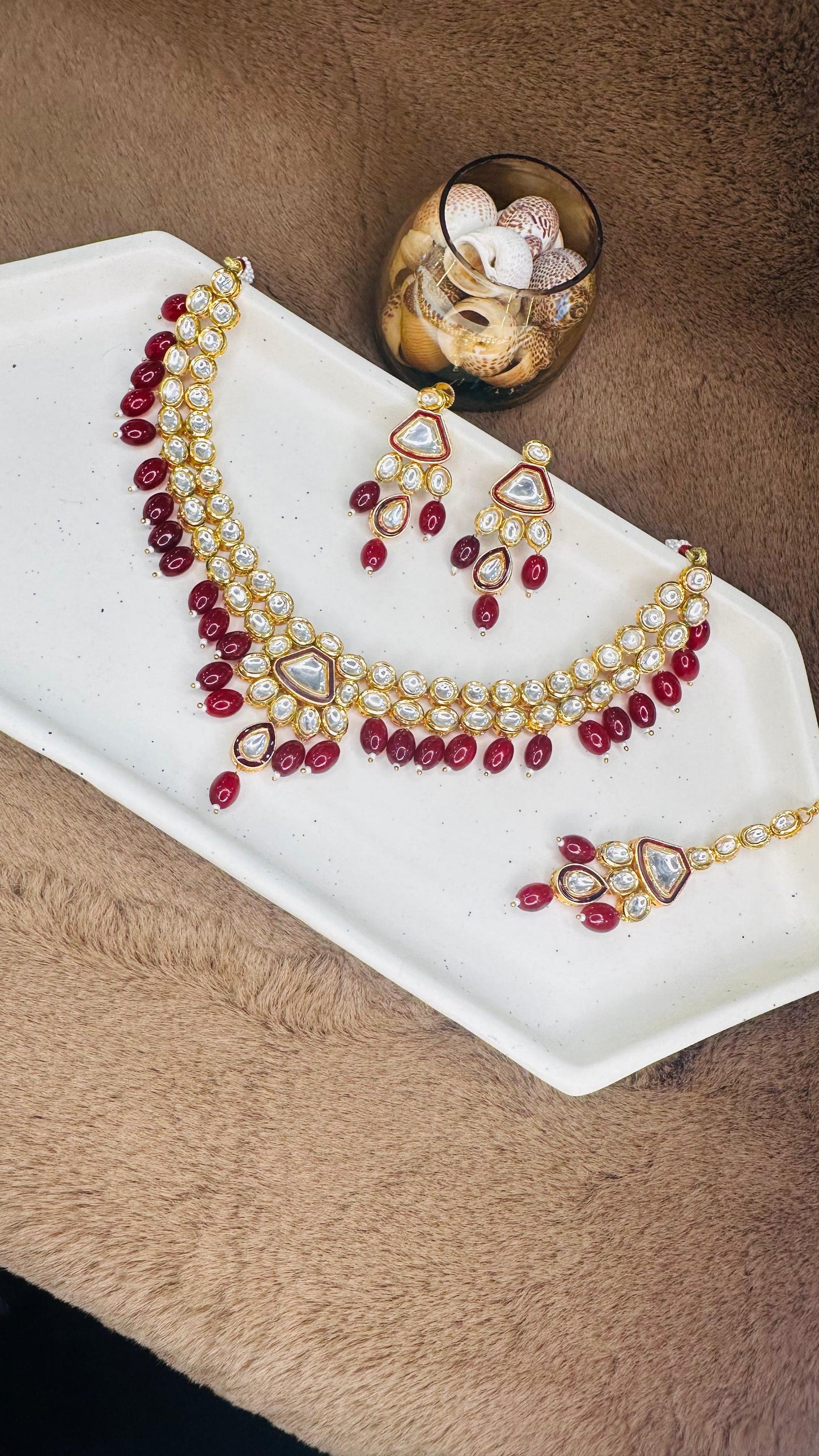 Hey Bae Ruby Kundan Choker Set