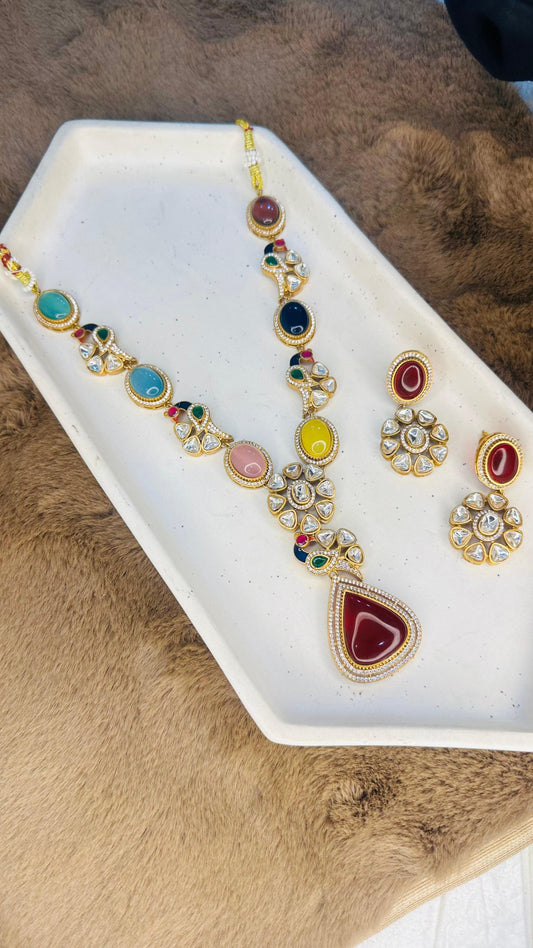 Hey Bae  Navrang Kundan Statement Necklace Set