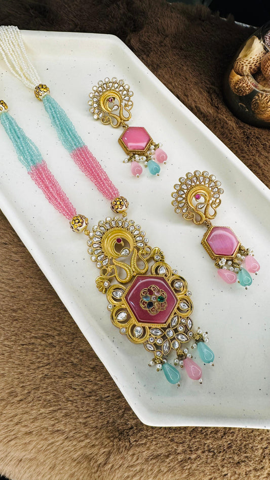 Hey Bae Pastel Mayur Pearl Necklace Set,