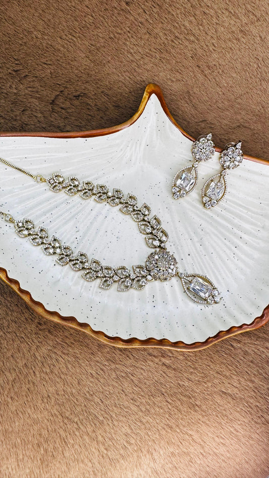 Crystal Bloom Bridal Necklace Set