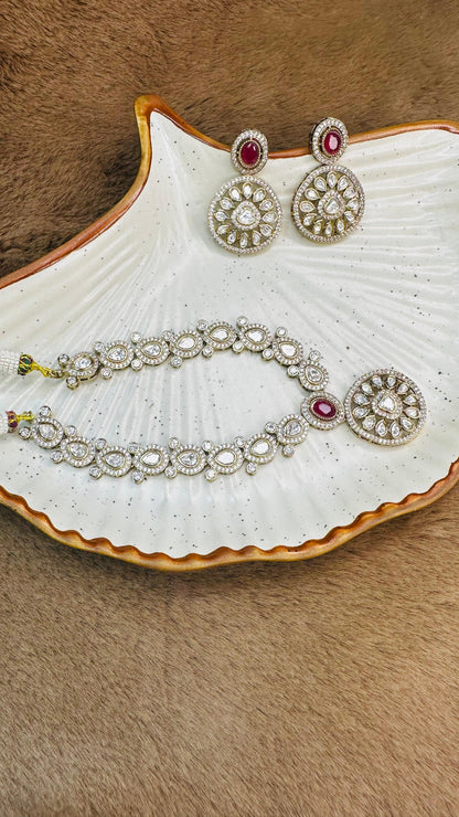 Ruby Radiance Crystal Necklace Set