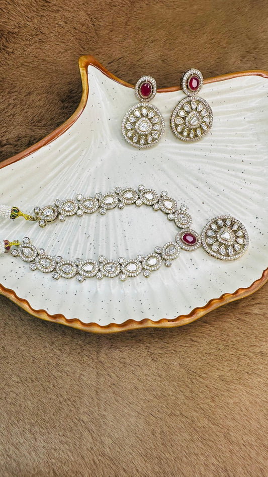 Ruby Radiance Crystal Necklace Set