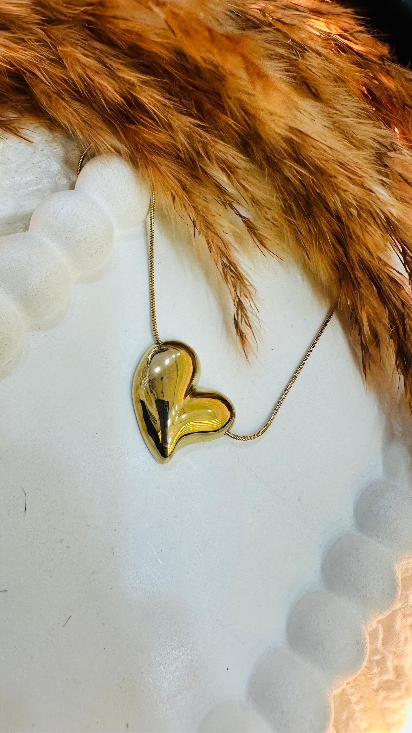 Golden Heart Statement Pendant