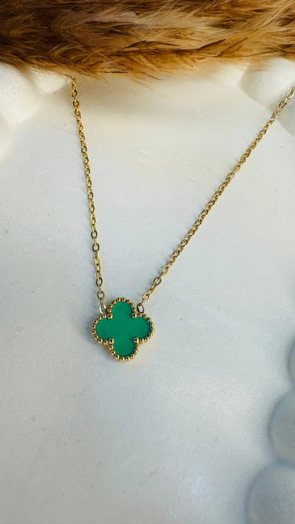 Emerald Clover Charm Necklace