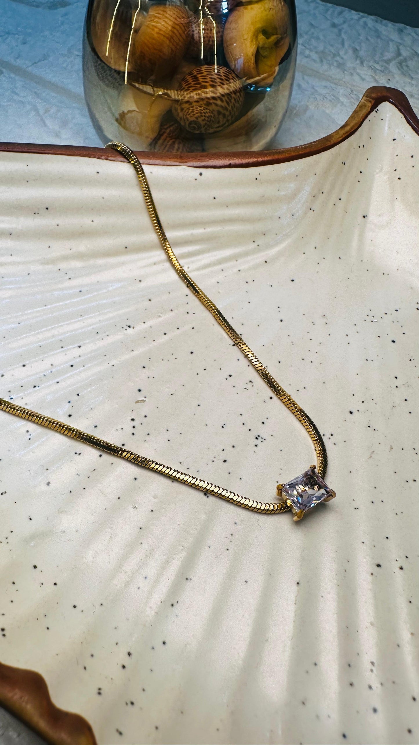 Solitaire Spark Snake Chain Necklace