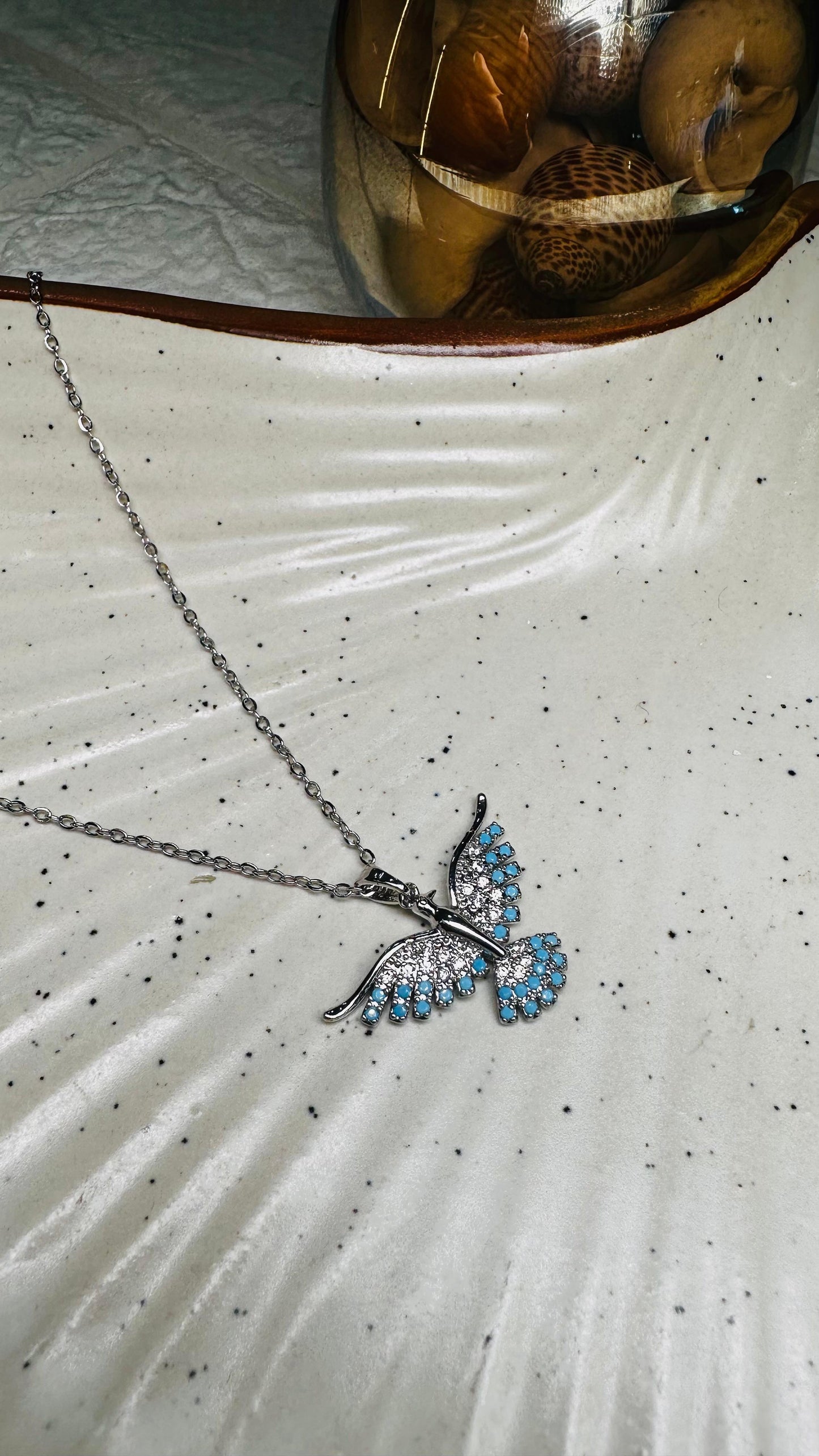 Azure Bird Pendant Necklace