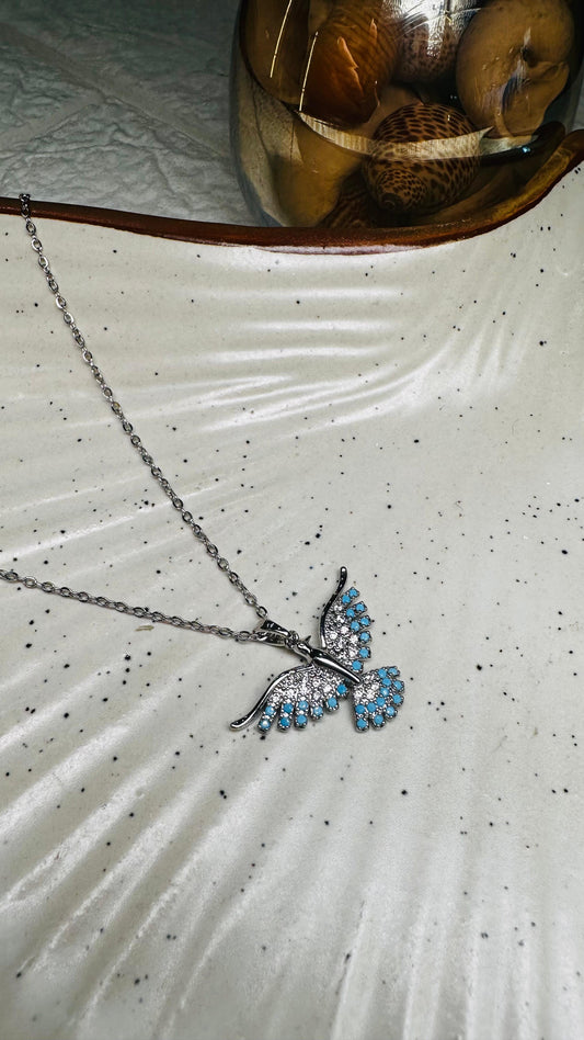 Azure Bird Pendant Necklace