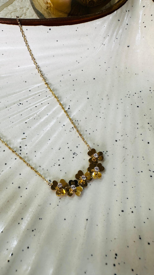 Golden Blossom Charm Necklace
