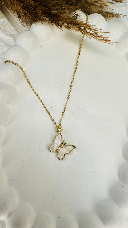 Pearl Wing Butterfly Necklace