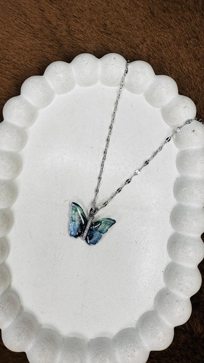 Azure Butterfly Necklace
