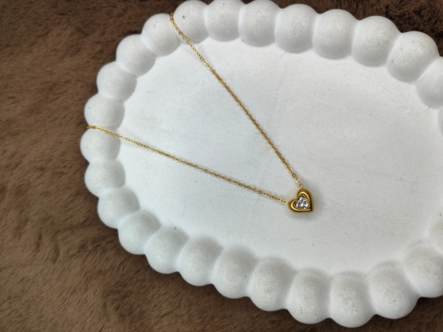 Golden Heart Sparkle Necklace