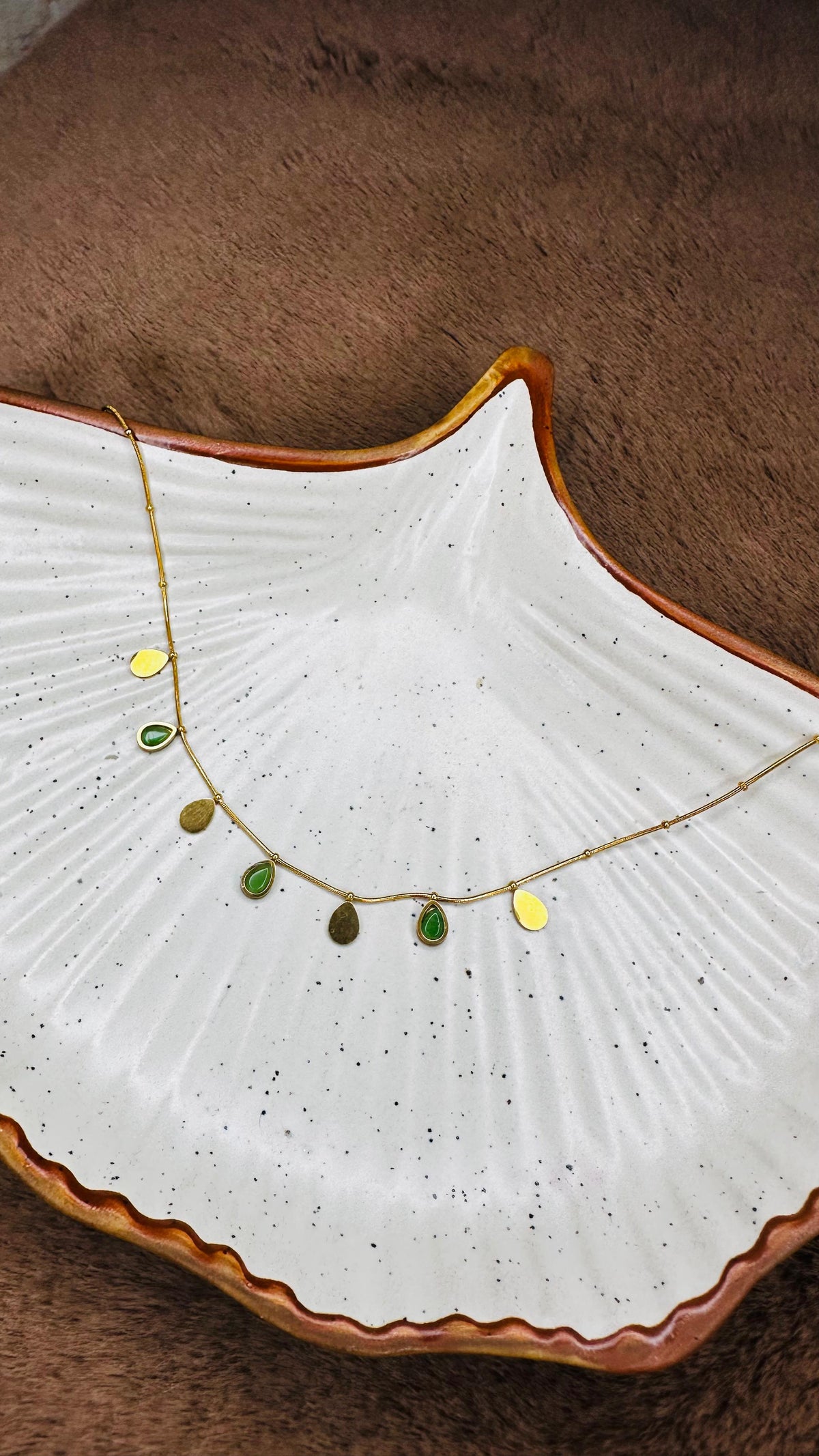 Emerald Leaf Drop Necklace