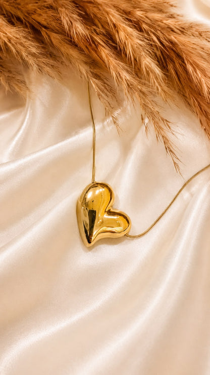 Golden Heart Statement Pendant