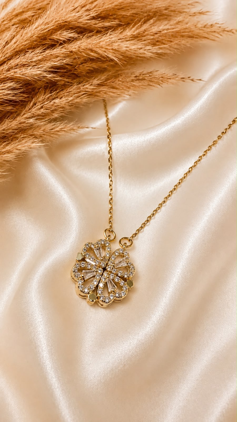 HeyBae Celestial Bloom Crystal Pendant Necklace