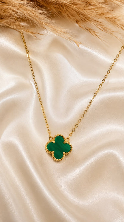 Emerald Clover Charm Necklace