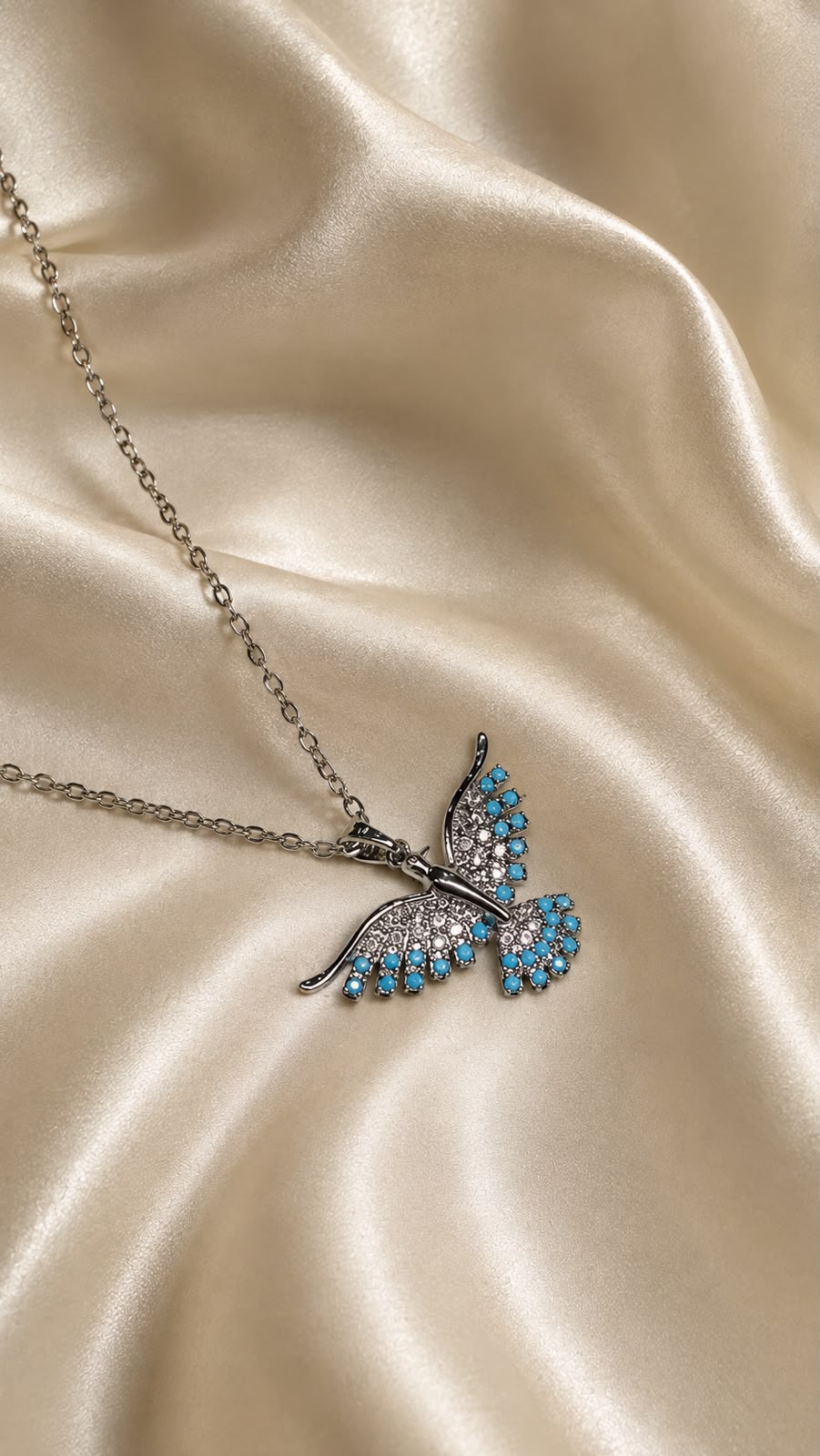 Azure Bird Pendant Necklace