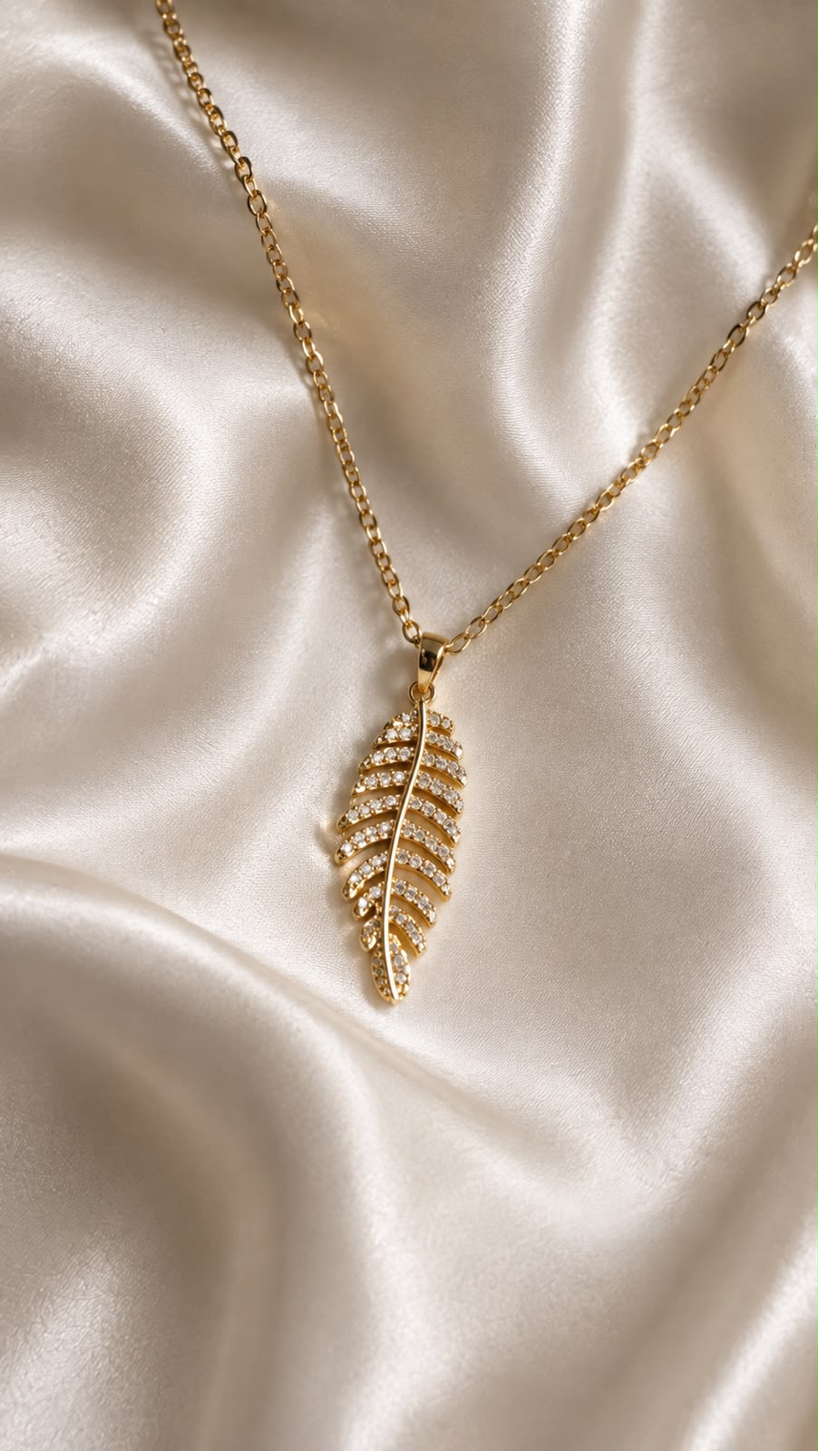 Crystal Leaf Pendant Necklace