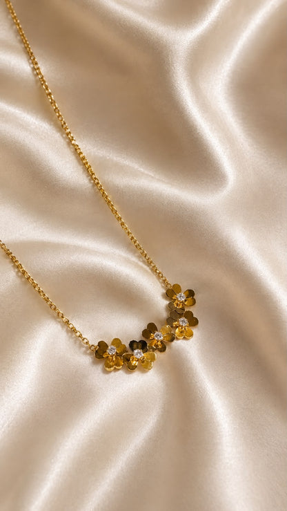 Golden Blossom Charm Necklace