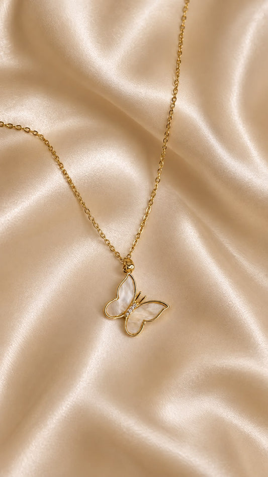 Pearl Wing Butterfly Necklace