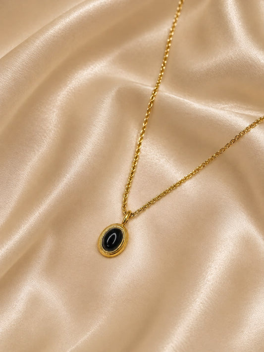 Midnight Noir Oval Pendant