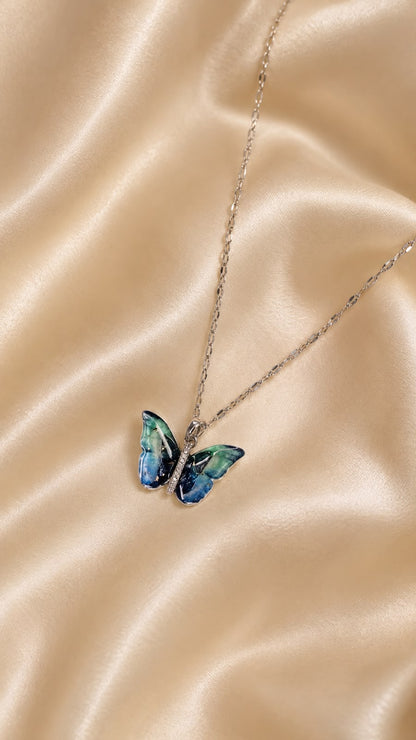 Azure Butterfly Necklace