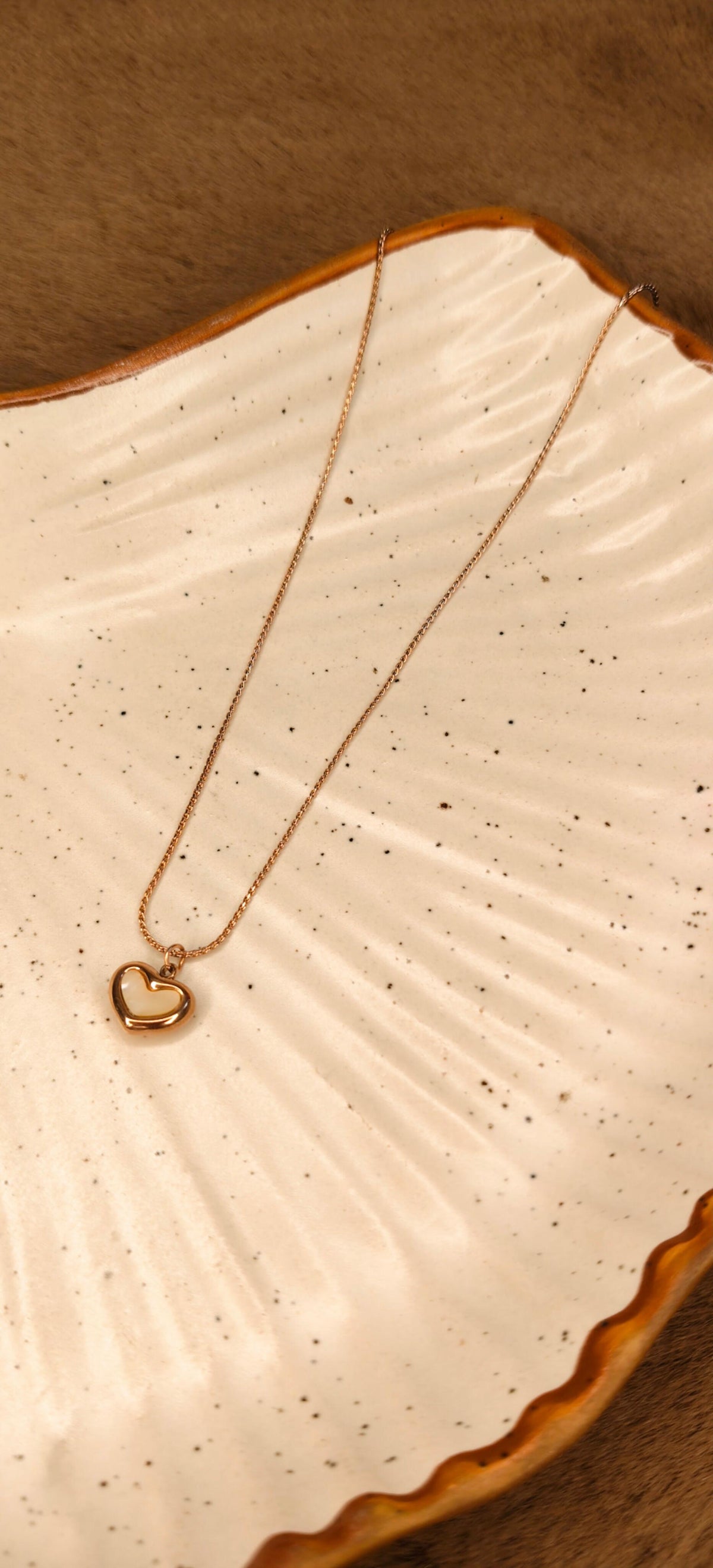 Rose Gold Heart Outline Necklace