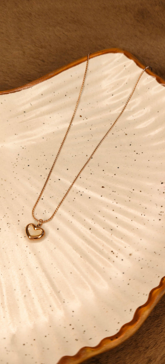 Rose Gold Heart Outline Necklace