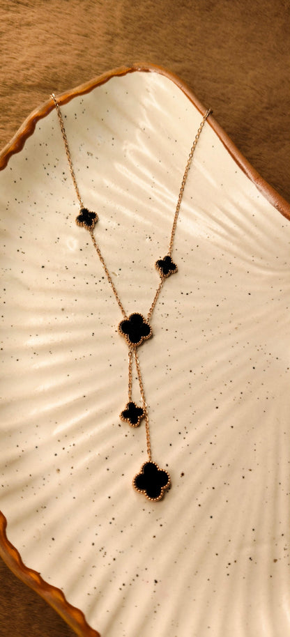 Noir Bloom Reversible Lariat Necklace
