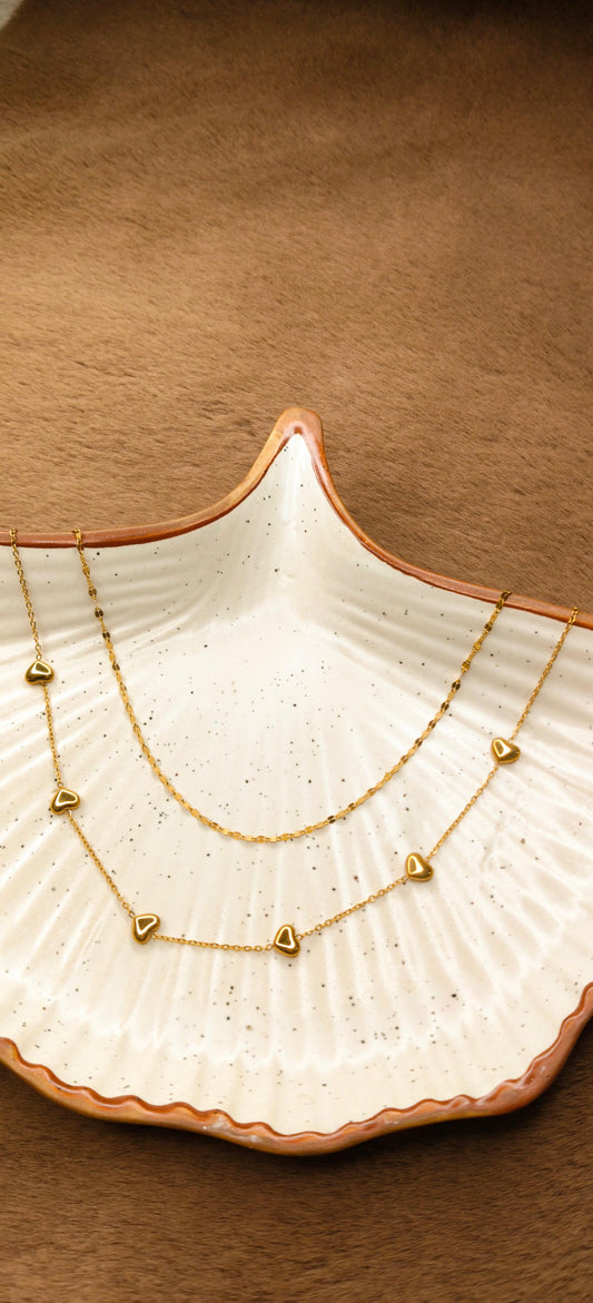 Golden Heart Layered Necklace