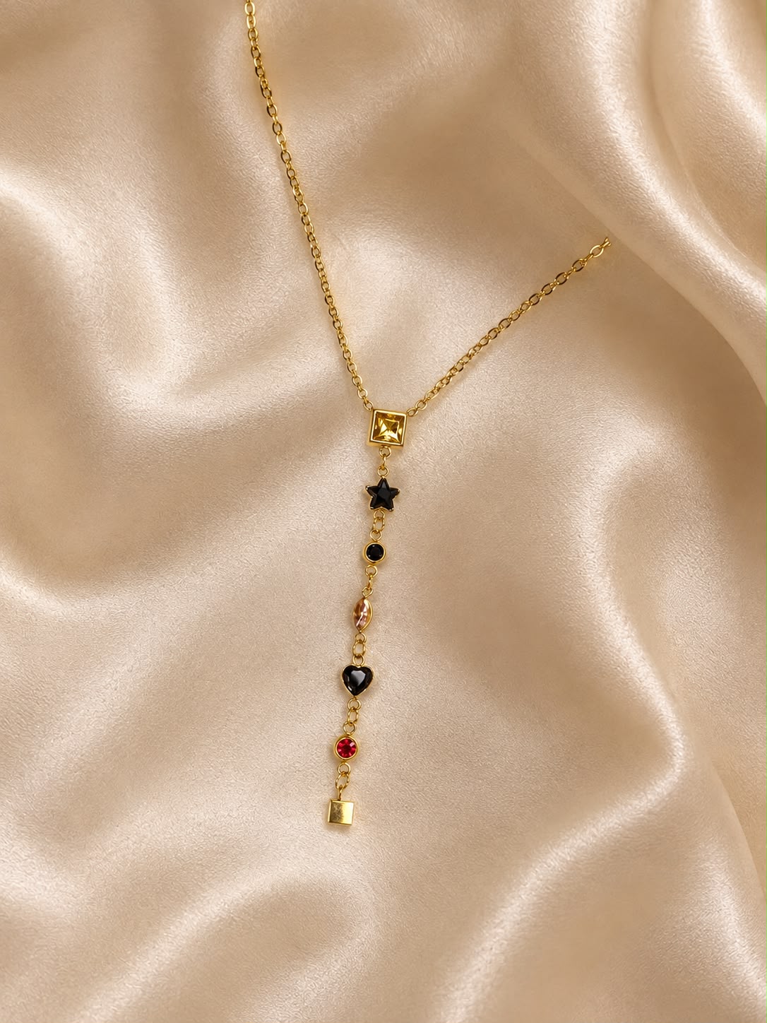 Midnight Charm Cascade Necklace