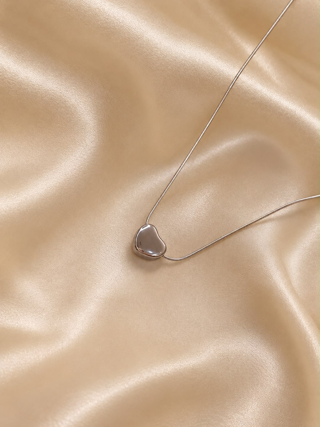 Silver Melt Heart Necklace