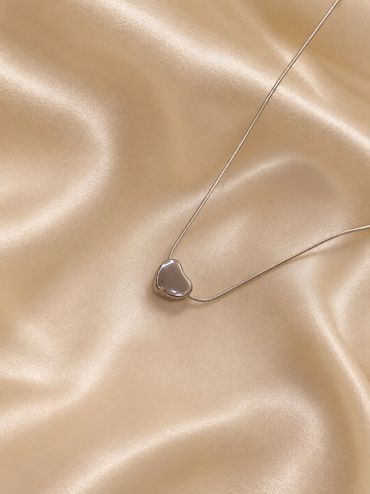 Silver Melt Heart Necklace