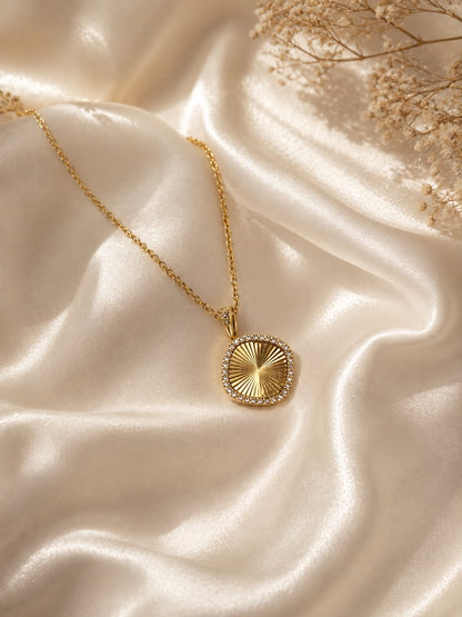 Radiant Sunburst Crystal Pendant