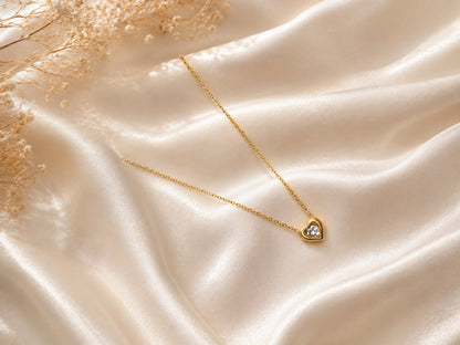 Golden Heart Sparkle Necklace