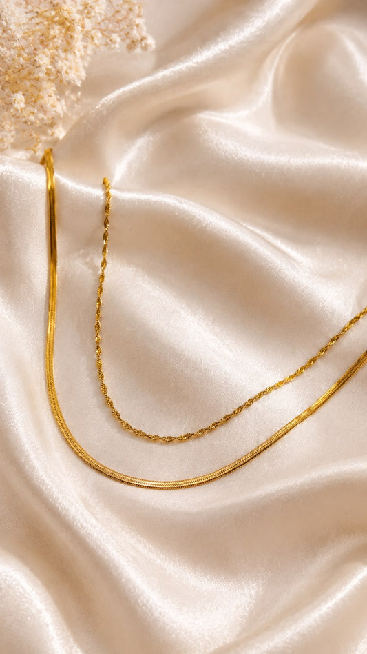 Golden Duo Layered Chain Necklace