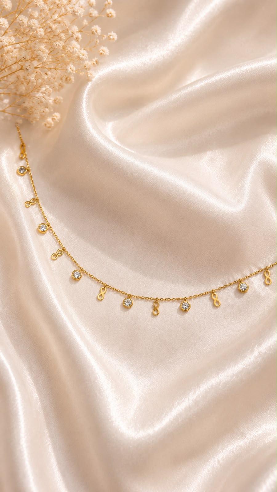Infinity Sparkle Charm Necklace