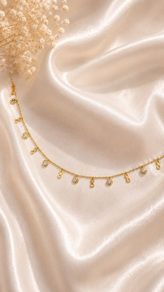 Infinity Sparkle Charm Necklace