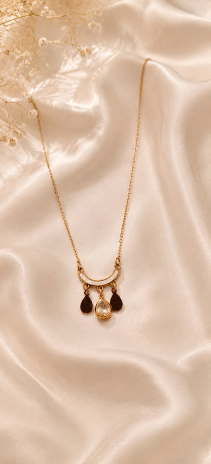 Noor Rosegold Teardrop Necklace