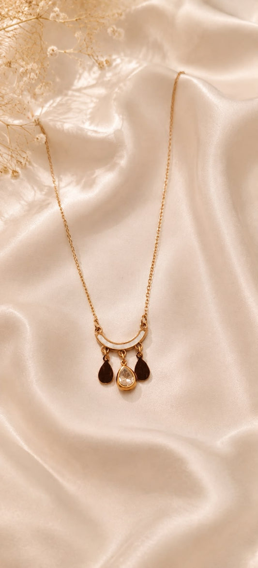 Noor Rosegold Teardrop Necklace
